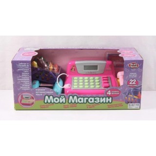 Детский кассовый аппарат Мой магазин (калькулятор, сканер, микрофон) Play Smart 7017